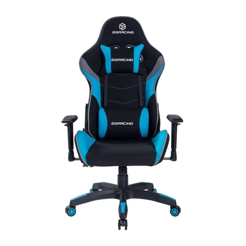 Gaming Chair Cushion - كرسي ألعاب أسود وأزرق مع مسند