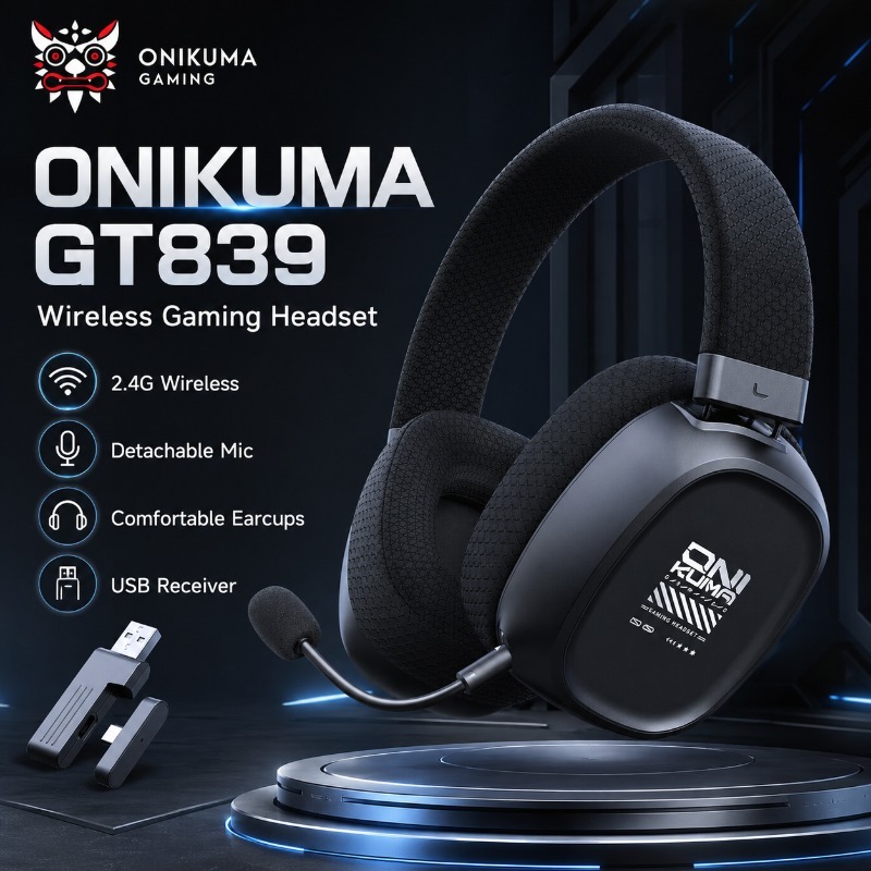 Gaming Console Apple - سماعة ألعاب ONIKUMA GT839 لاسلكية 2.4G