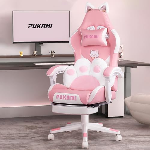كرسي ألعاب وردي لطيف مع آذان ق - مراجعة Gaming Chair Cushion وسعره