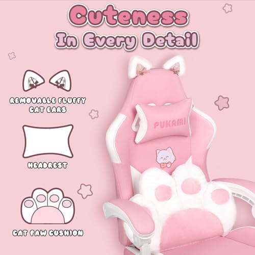 كرسي ألعاب وردي لطيف مع آذان ق - مراجعة Gaming Chair Cushion وسعره