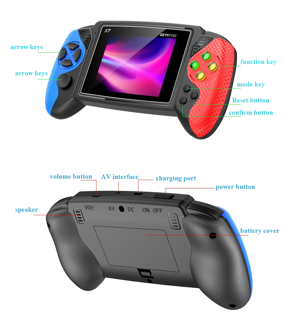 جهاز ألعاب محمول S7 ريترو بشاش - مراجعة Gaming Console In Chinese وسعره