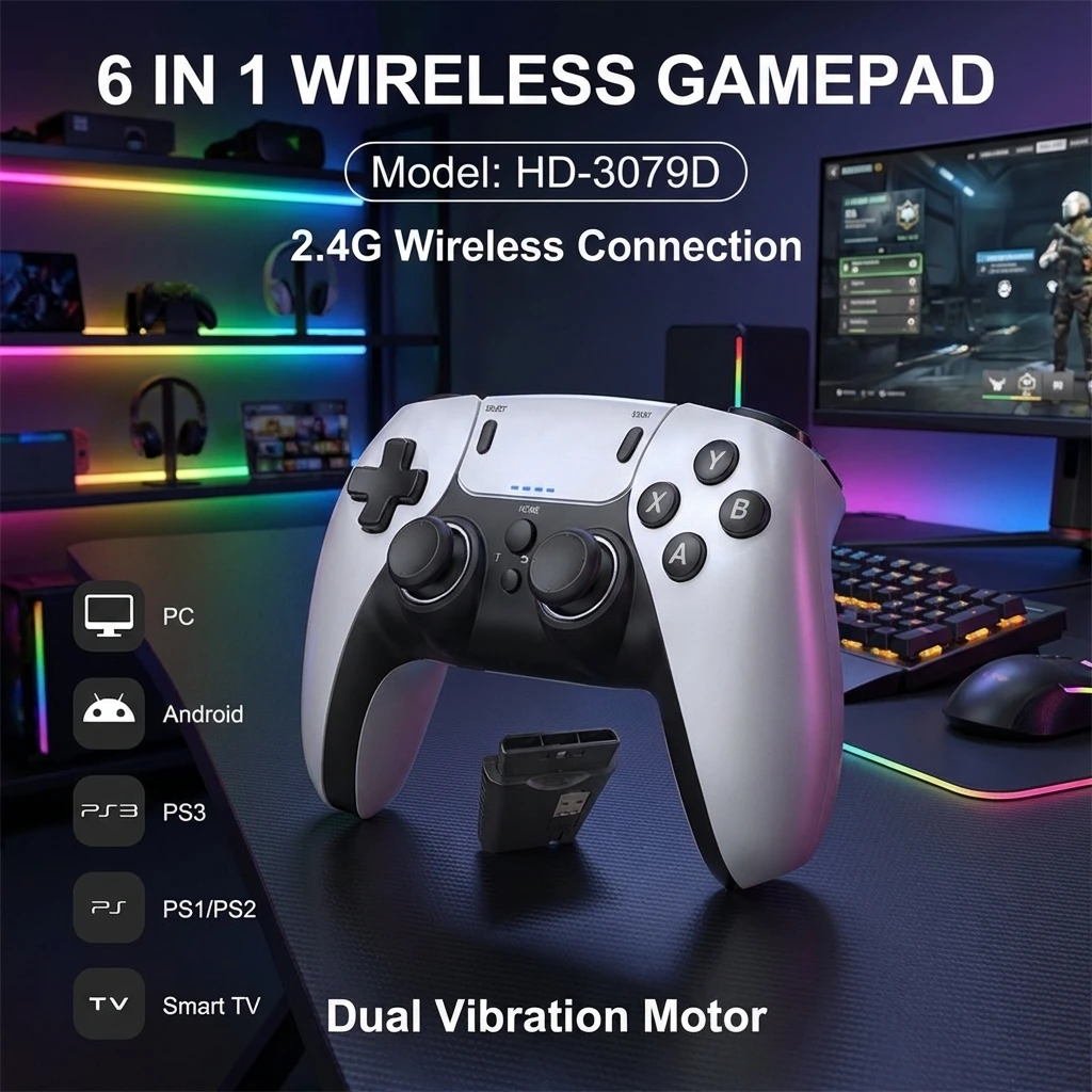 وحدة تحكم ألعاب لاسلكية 6 في 1 - مراجعة Gaming Console For Android Tv وسعره